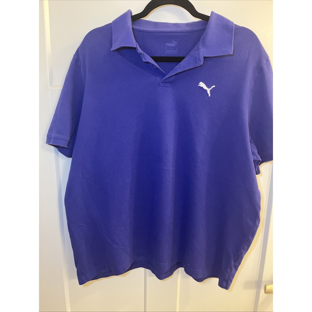 Puma Polo Shirt Men's Short Sleeve Logo Purple size XL